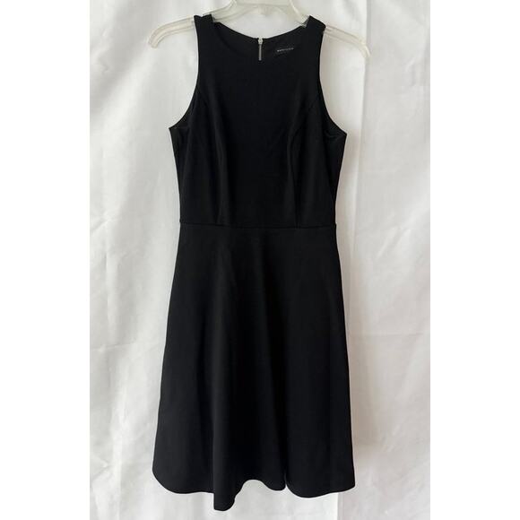 White House Black Market Black Fit & Flare Dress Size 0 with Side Pockets - Picture 10 of 16